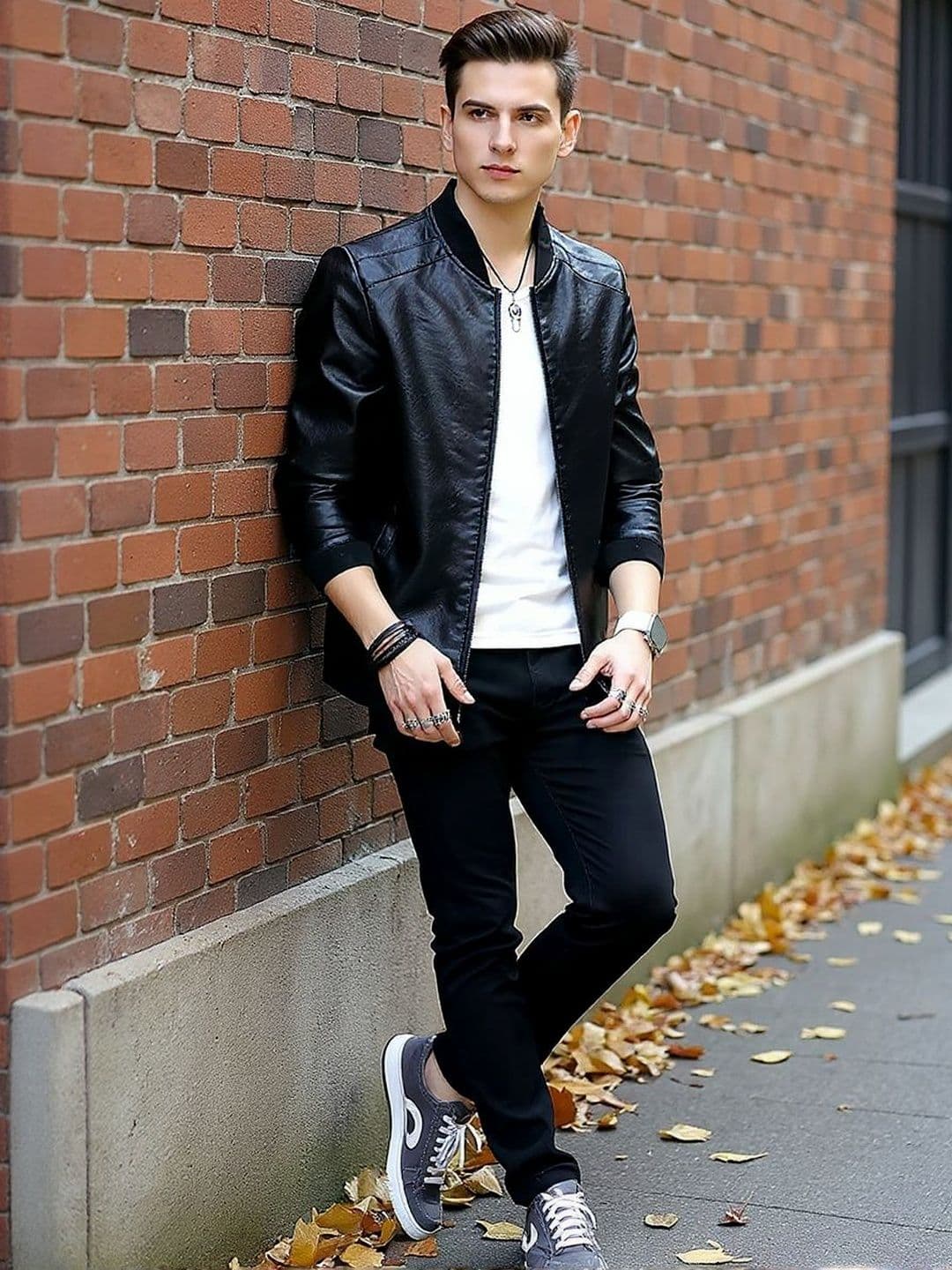 HERE&NOW Solid Leather Jacket - view 1