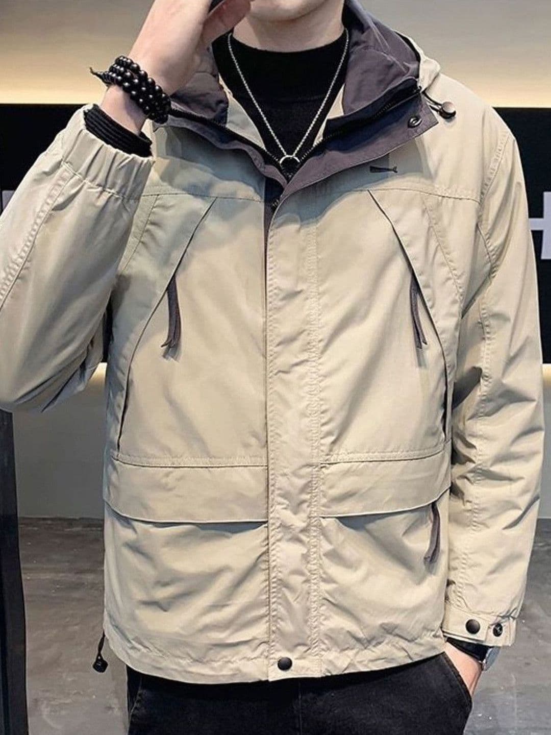 StyleCast Men Hooded Open Front Jacket - view 1