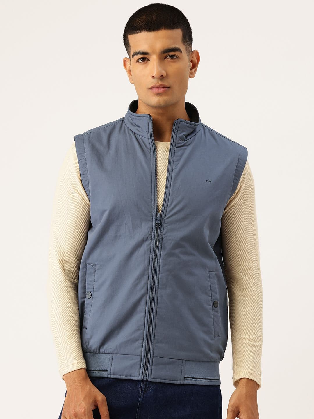 Okane Mock Collar Reversible Gilet Jacket - view 1