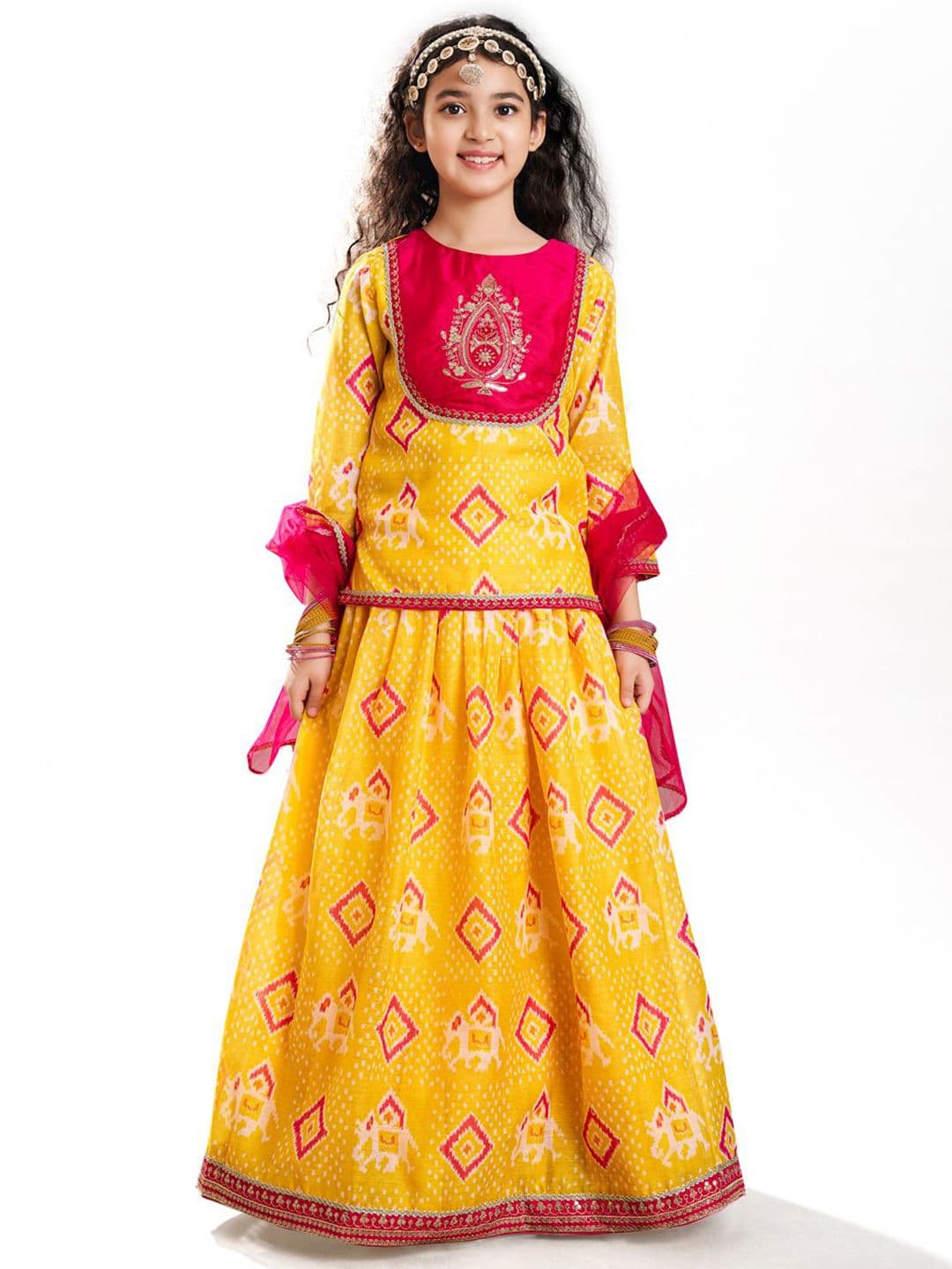 Bitiya by Bhama Girls Printed Gotta Patti Ready to Wear Lehenga & Blouse With Dupatta - view 1