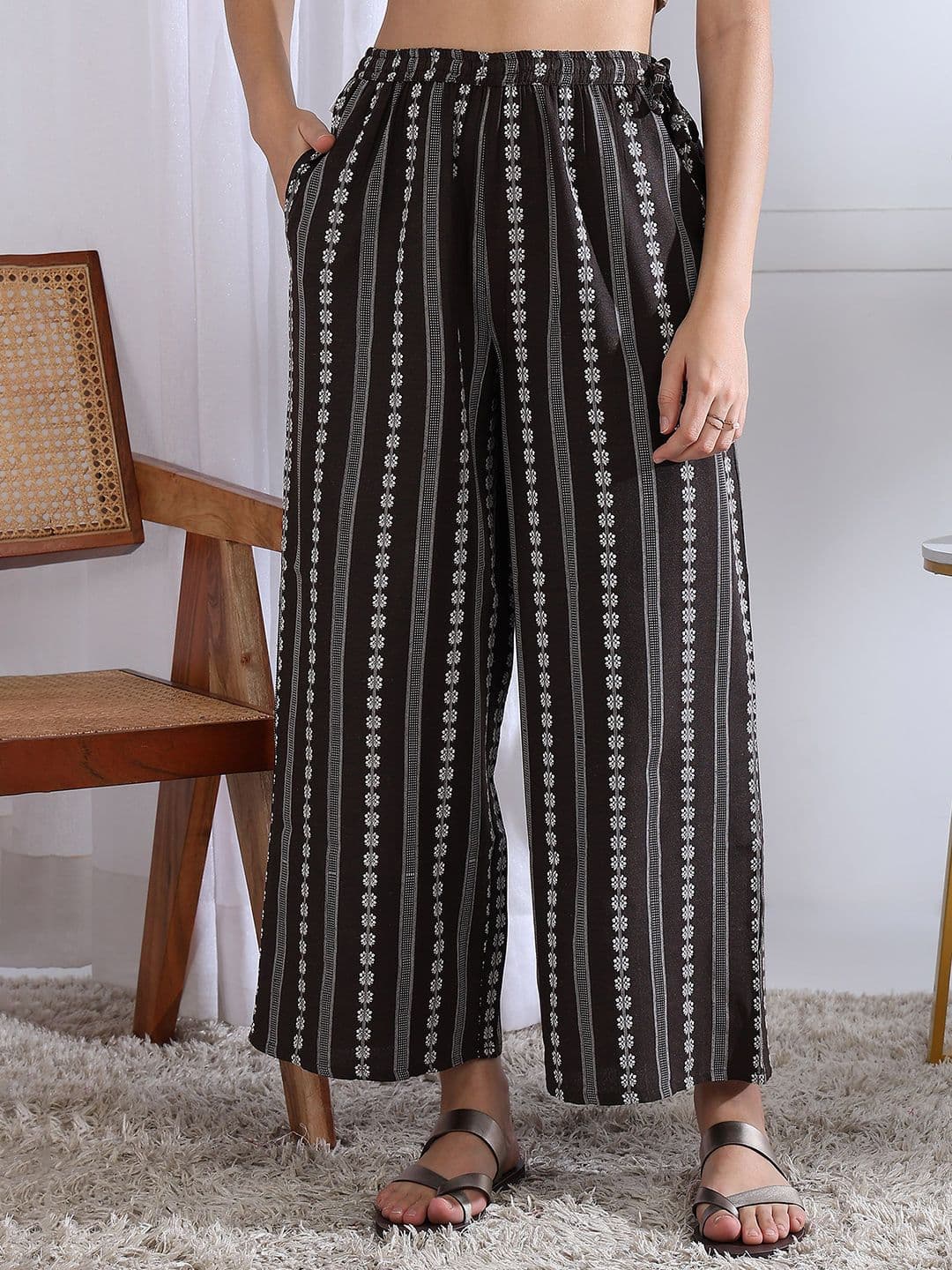 KANCHUK Women Embroidered Lace Ethnic Palazzos - view 1