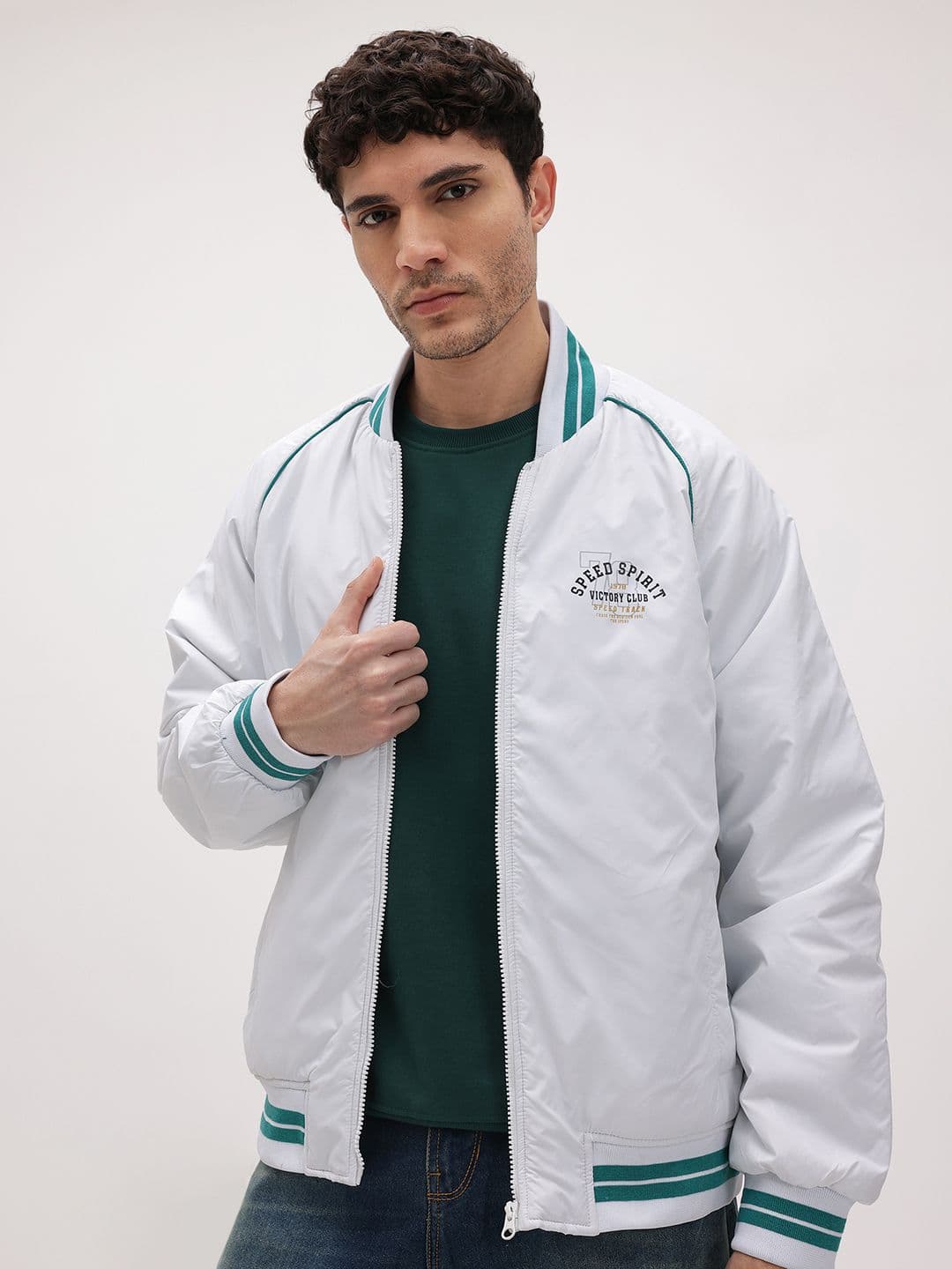 The Roadster Life Co. Stand Collar Bomber Jacket - view 1