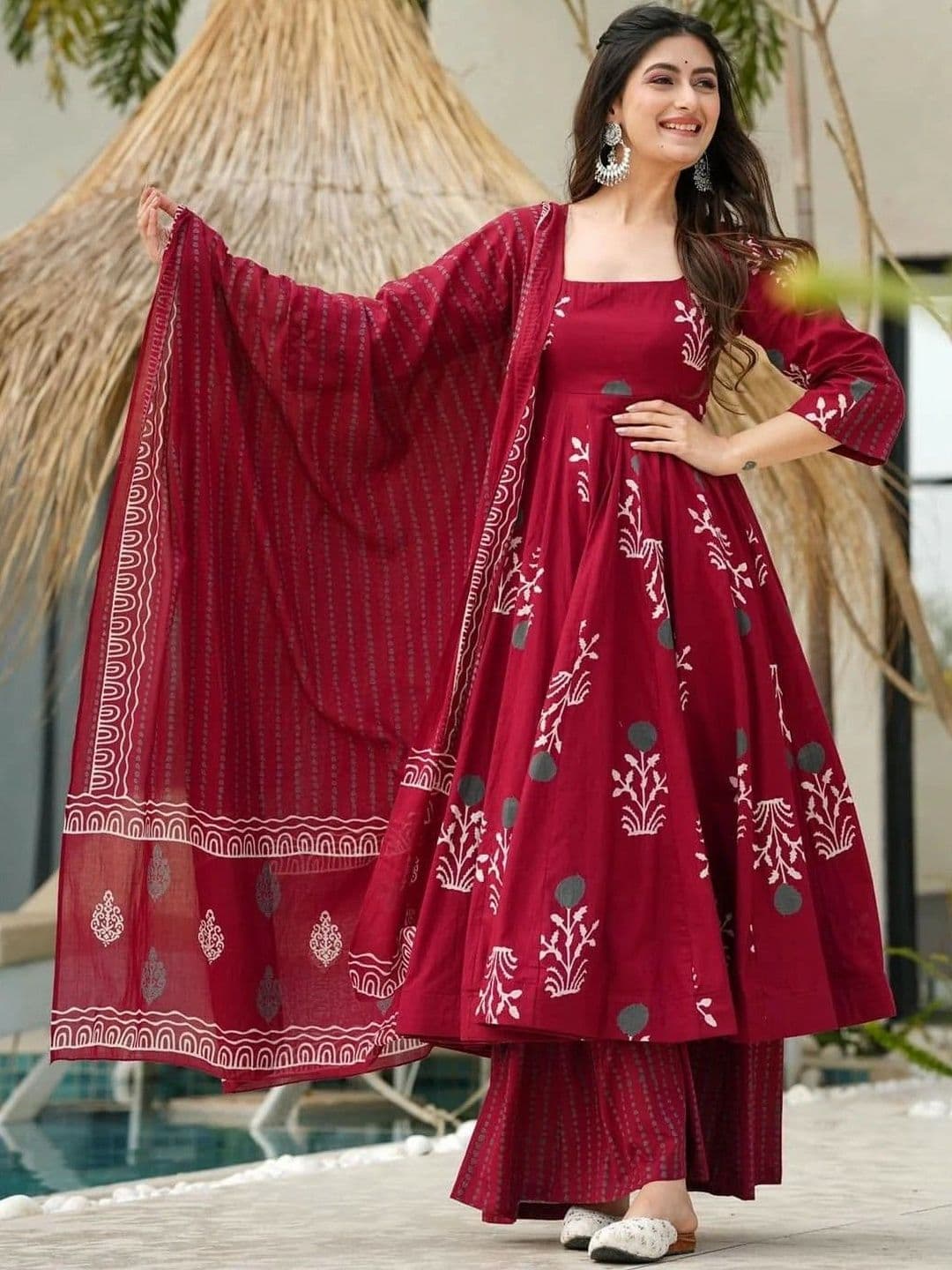 KALINI Women Ethnic Motifs Printed Panelled Kurta with Palazzos & With Dupatta - view 1