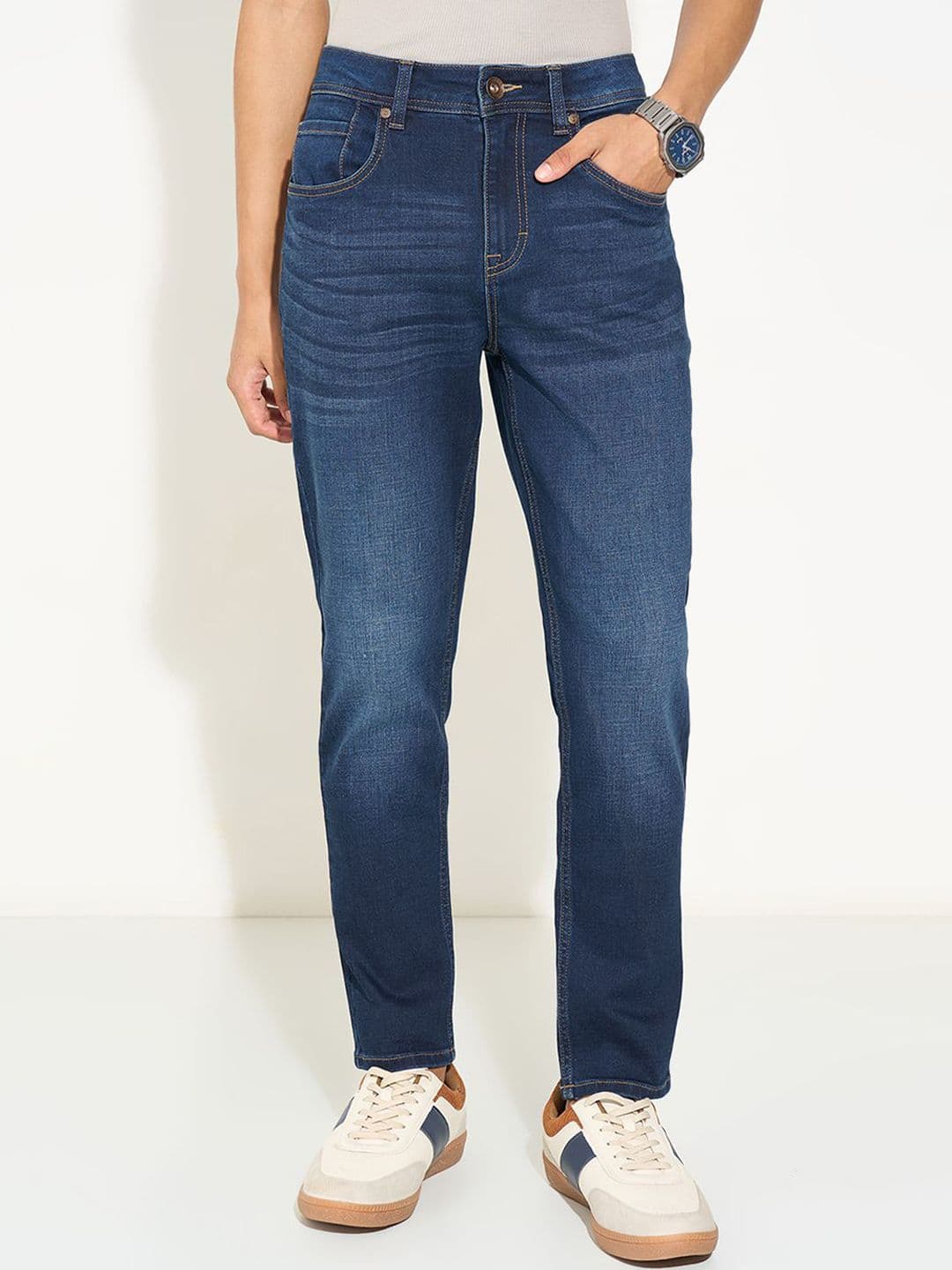 SF JEANS by Pantaloons Men Slim Fit Mid-Rise Light Fade Jeans - view 1