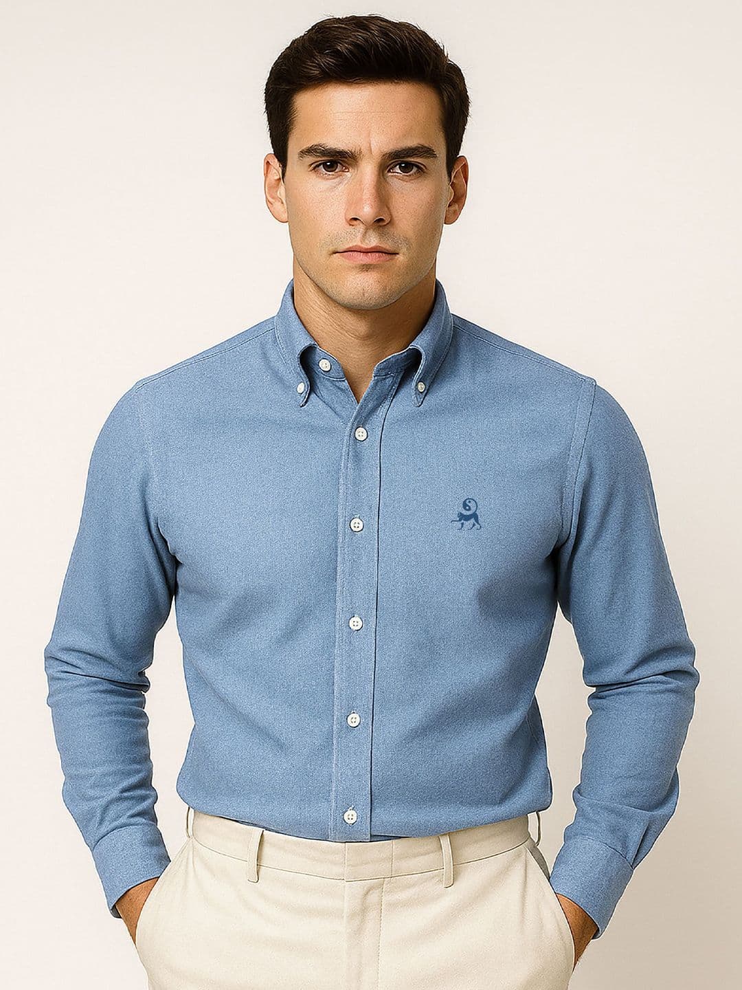 MISCHIEF MONKEY Button-Down Collar Classic Casual Shirt - view 1