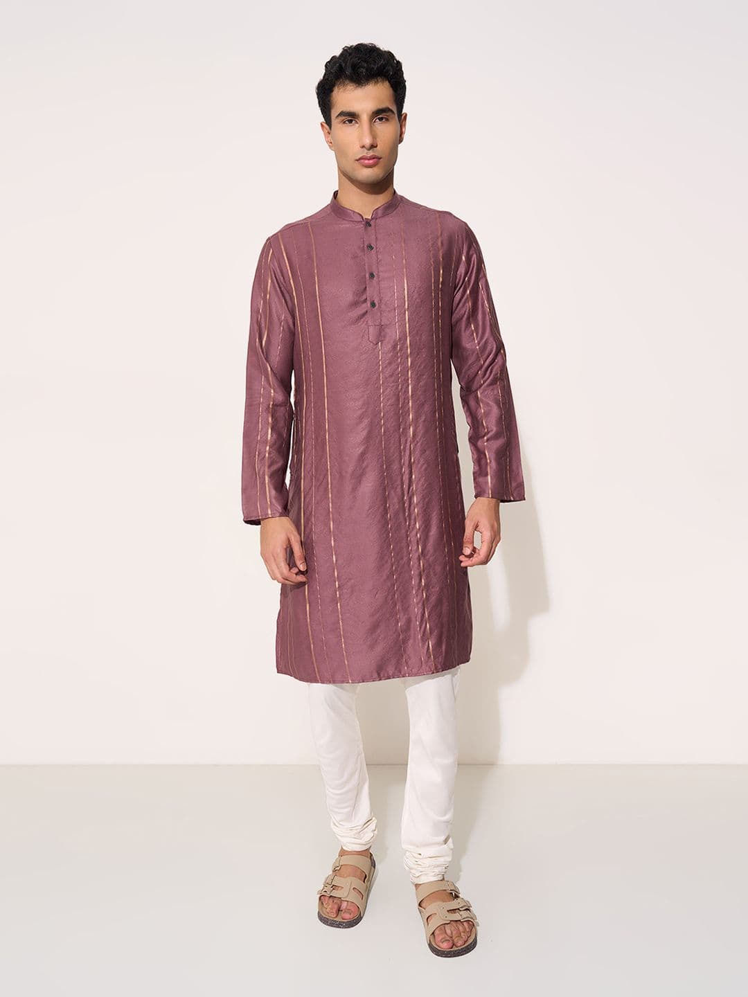 indus route by Pantaloons Men Striped Straight Kurta - view 1
