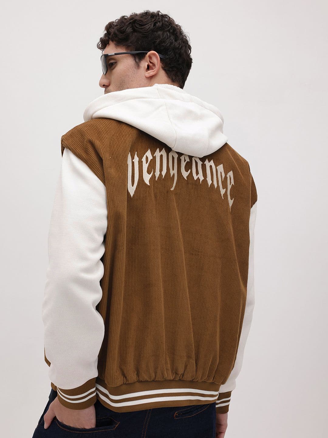 The Roadster Life Co. Typography Hooded Corduroy Varsity Jacket - view 1