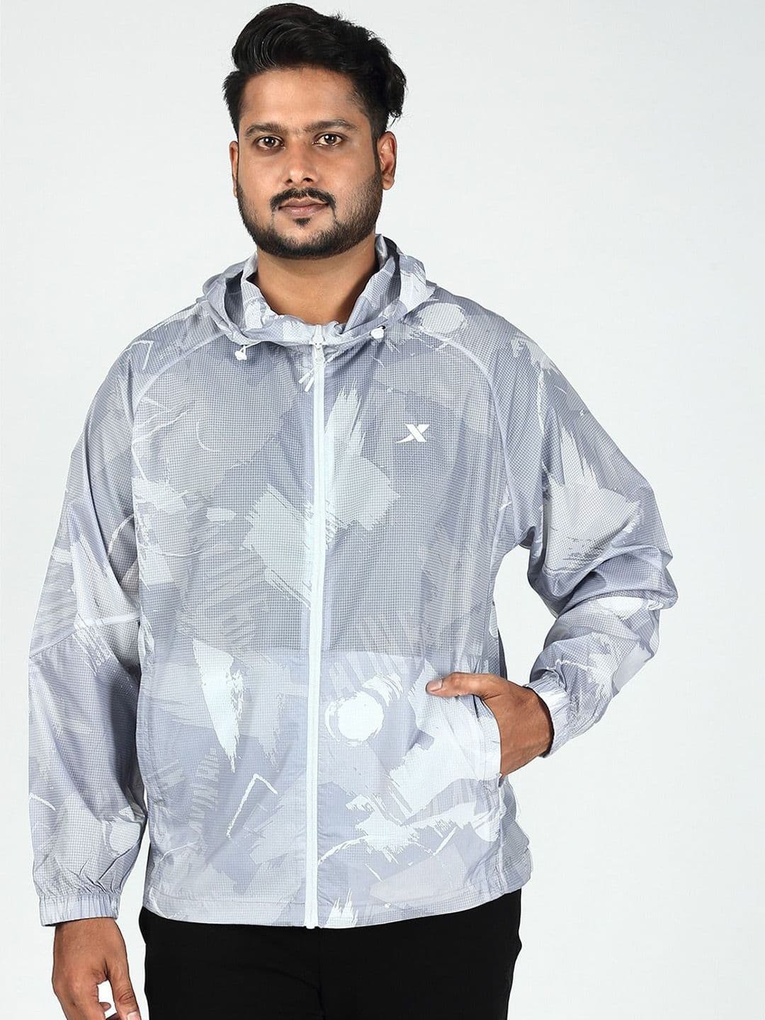 Xtep Printed Hooded Lightweight Sporty Jacket - view 1