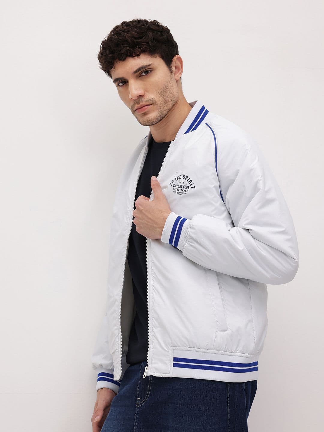 The Roadster Life Co. Stand Collar Bomber Jacket - view 1