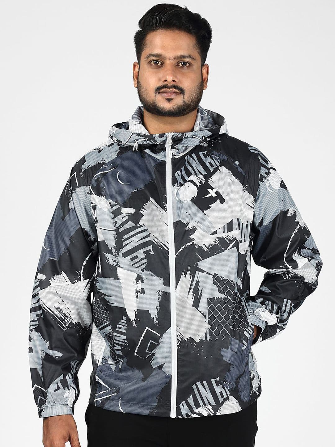 Xtep Printed Hooded Lightweight Sporty Jacket - view 1