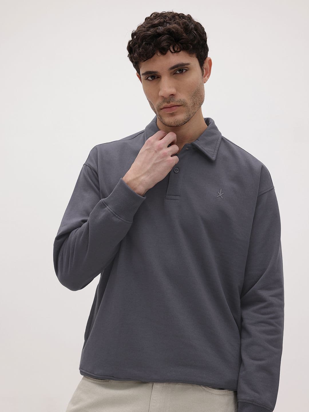 The Roadster Life Co. Shirt Collar Drop Shoulder Sweatshirt - view 1