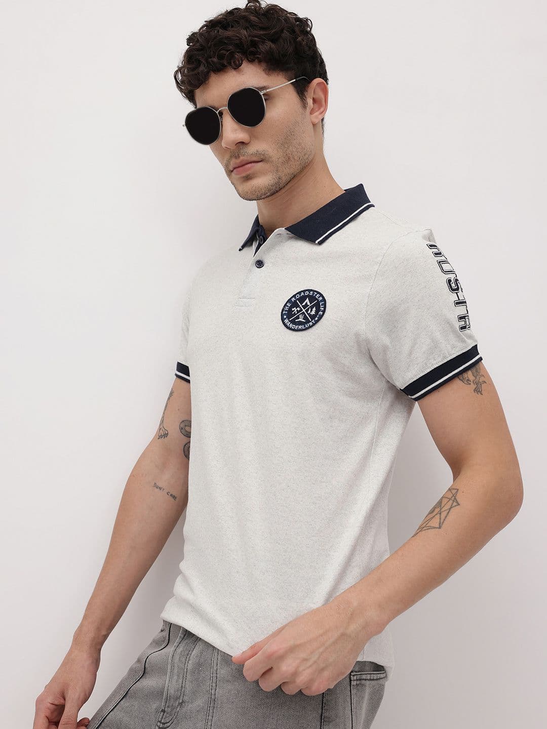 The Roadster Life Co. Applique Detail Polo Collar T-shirt - view 1