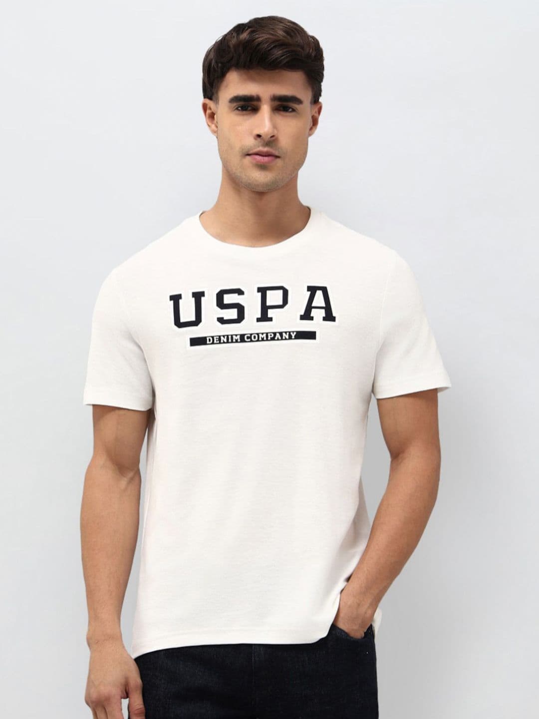 U.S. Polo Assn. Denim Co. Brand Logo Printed Pure Cotton T-shirt - view 1