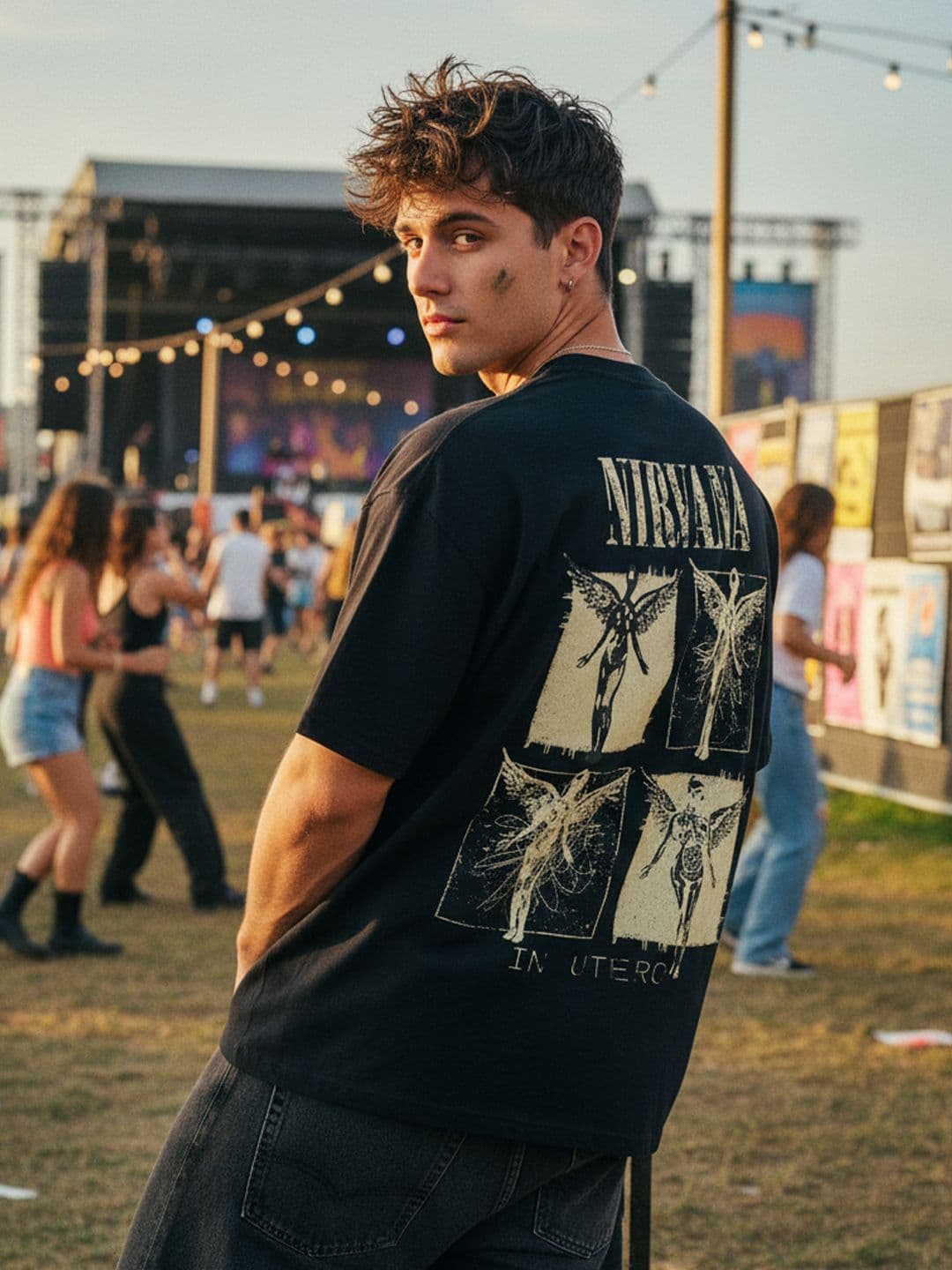 PRONK Men Nirvana Printed Oversized T-shirt - view 1