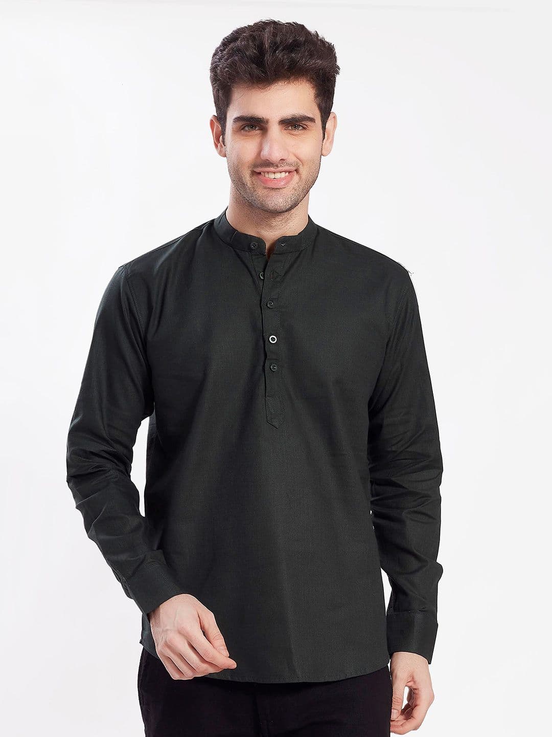 DIVISIVE Band Collar Straight Kurta - view 1