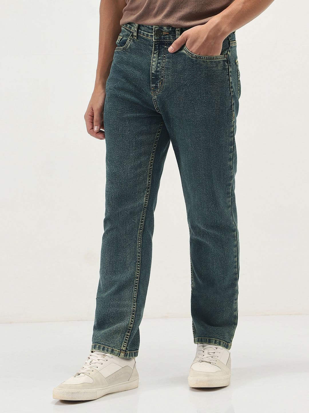 Urbano Fashion Men Blue Straight Fit Heavy Washed Jeans Stretchable - view 1