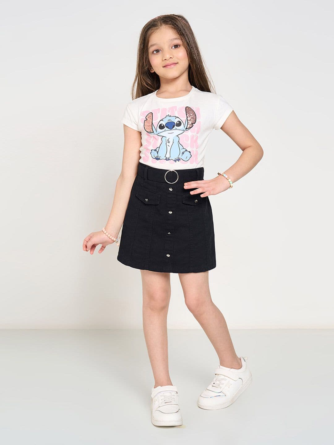 Pantaloons Junior Girls Pure Cotton A-Line Mid Rise Midi Skirt - view 1