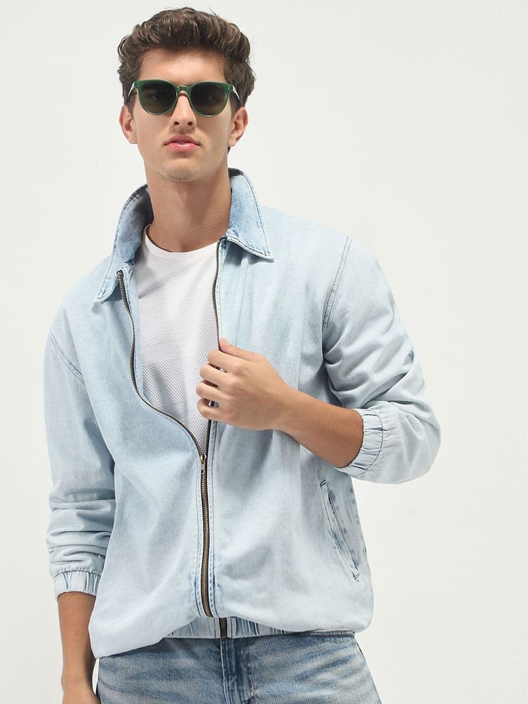 Urbano Fashion Washed Denim Jacket - view 1