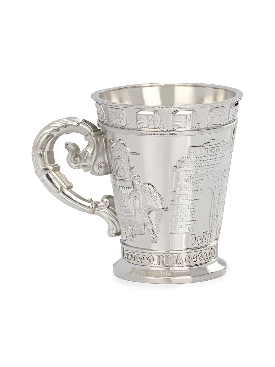 POCKTOWN INTERNATIONAL Silver Toned Glossy Textured Cup - view 1