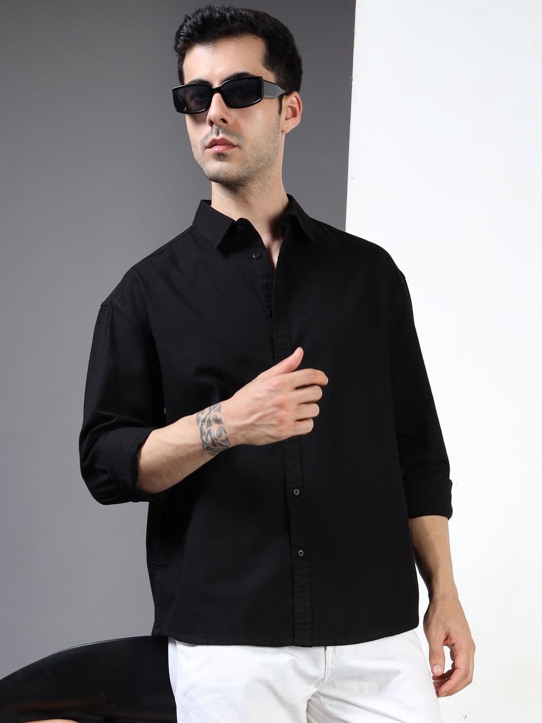 HERE&NOW Men Relaxed Fit Casual Cotton Oxford Shirt - view 1