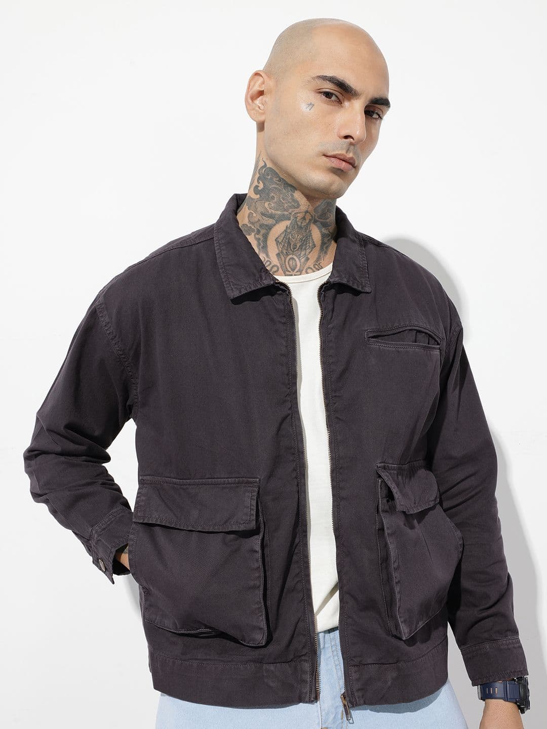 The Roadster Life Co. Overdyed Pure Cotton Relaxed Fit Jacket - view 1