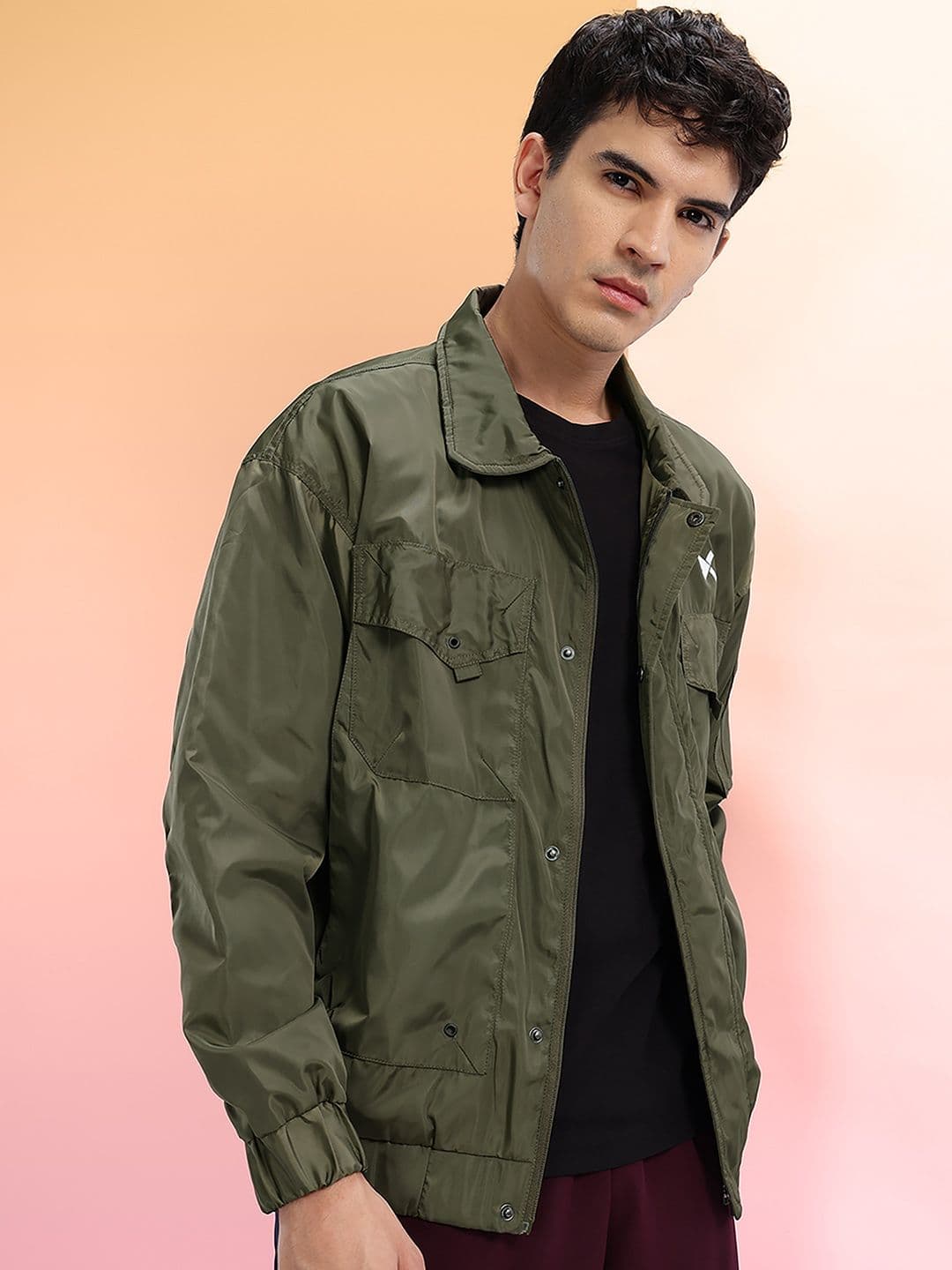 HRX by Hrithik Roshan Spread Collar Drop-Shoulder Sleeves Lifestyle Bomber Jacket - view 1