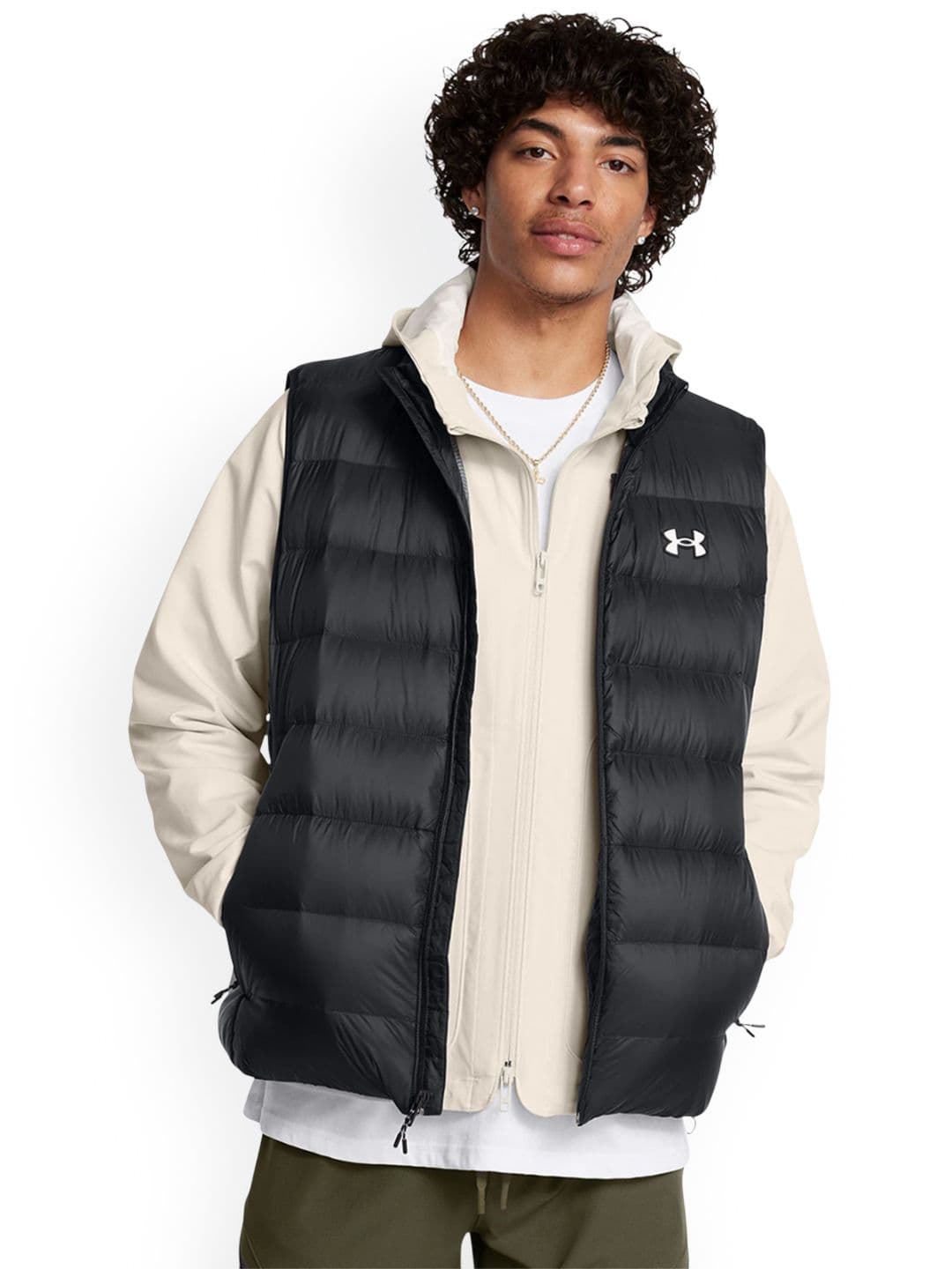 UNDER ARMOUR Men Mock Collar Solid Puffer Jacket - view 1