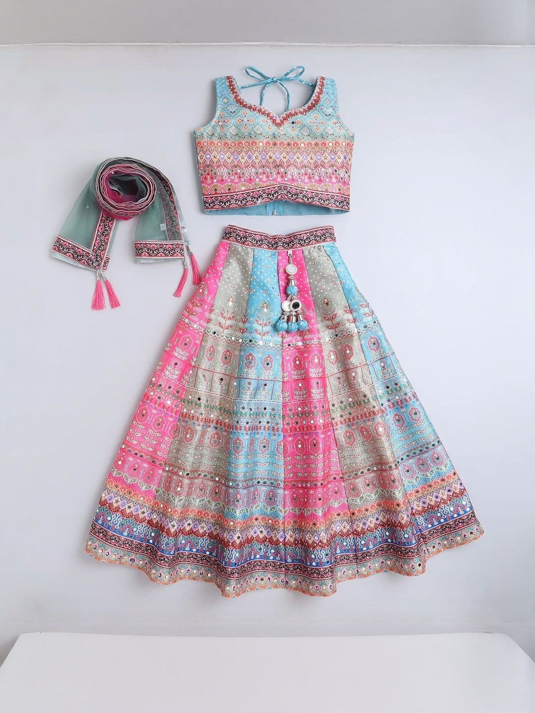 Sangria Girls Mirror Work Ready to Wear Lehenga Choli - view 1