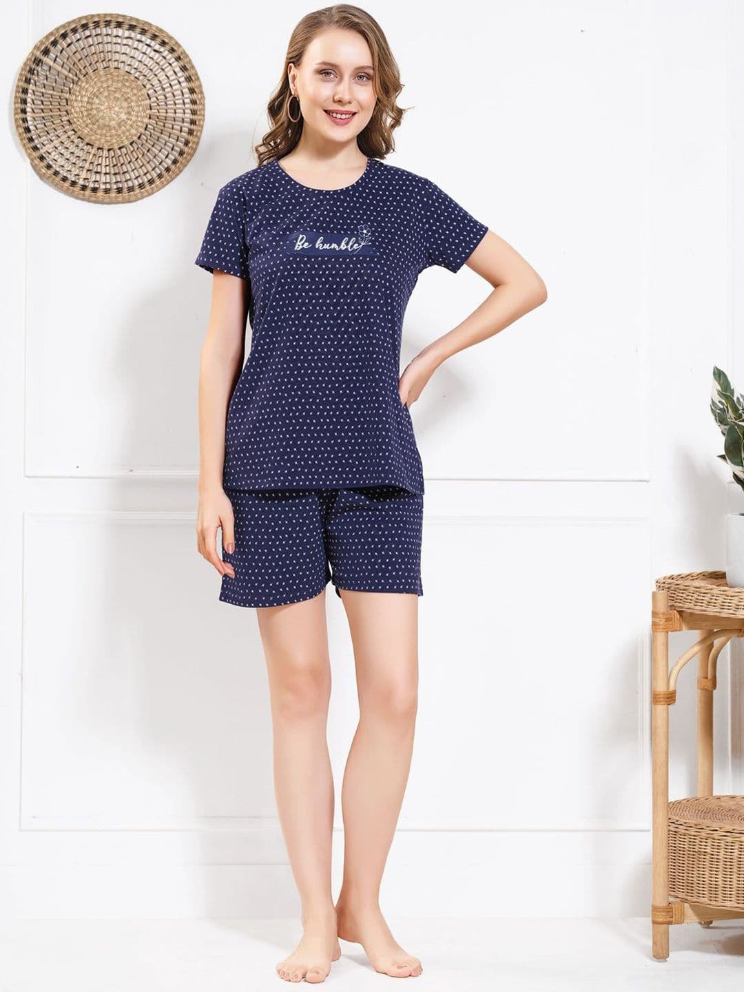 QUIRA Women Printed Pure Cotton Top & Shorts Night suit - view 1