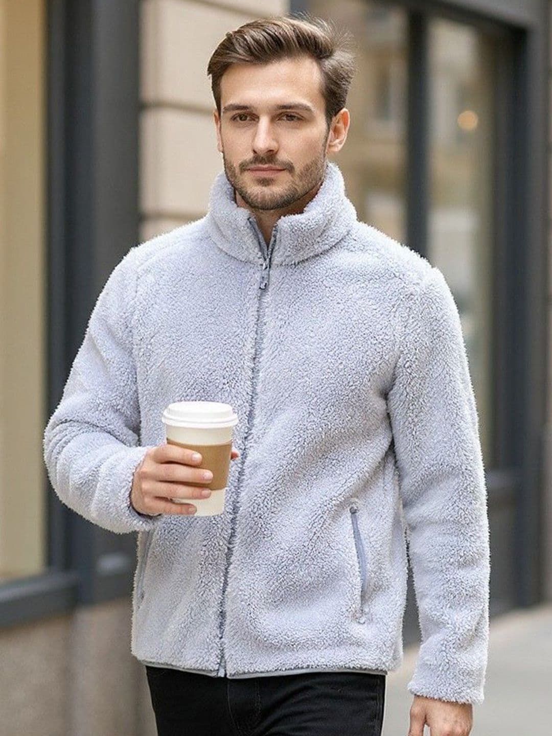 Mast & Harbour Men Mock Collar Open Front Jacket - view 1