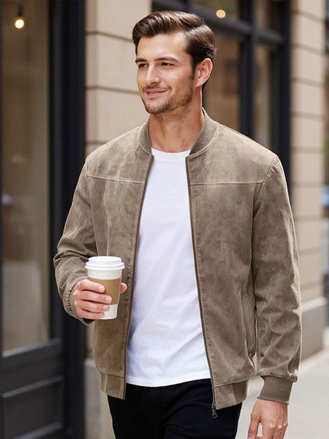 Mast & Harbour Men Mock Collar Open Front Jacket - view 1