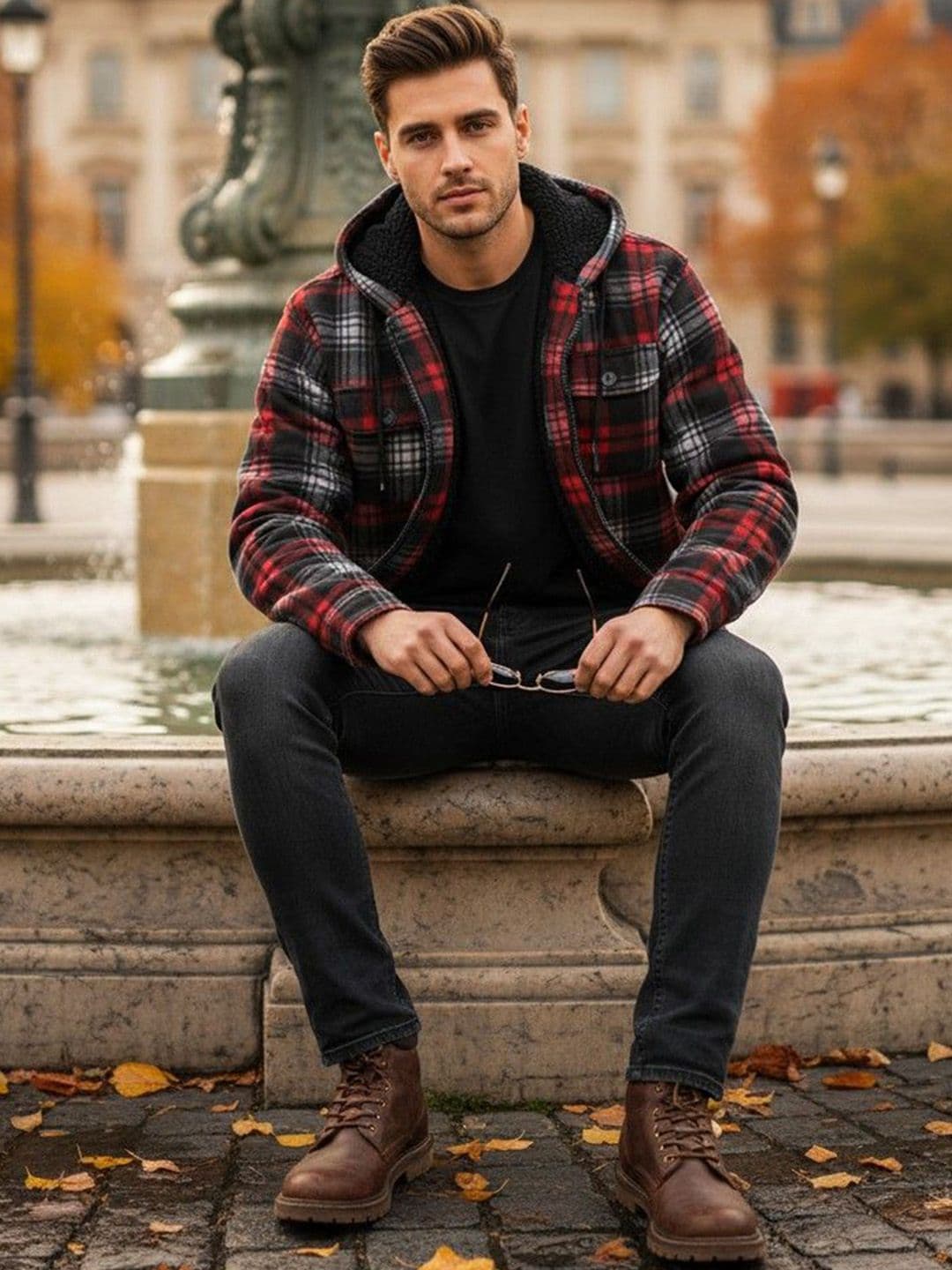 Mast & Harbour Hooded Woollen Padded Jacket - view 1
