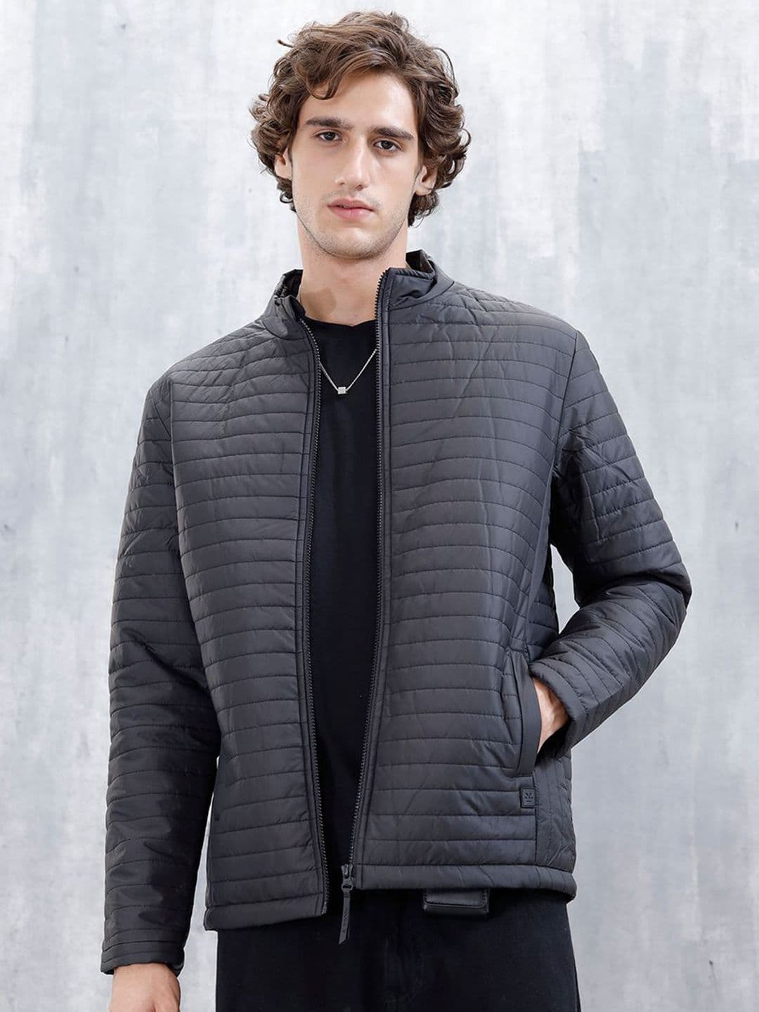 WROGN Stand Collar Puffer Jacket - view 1