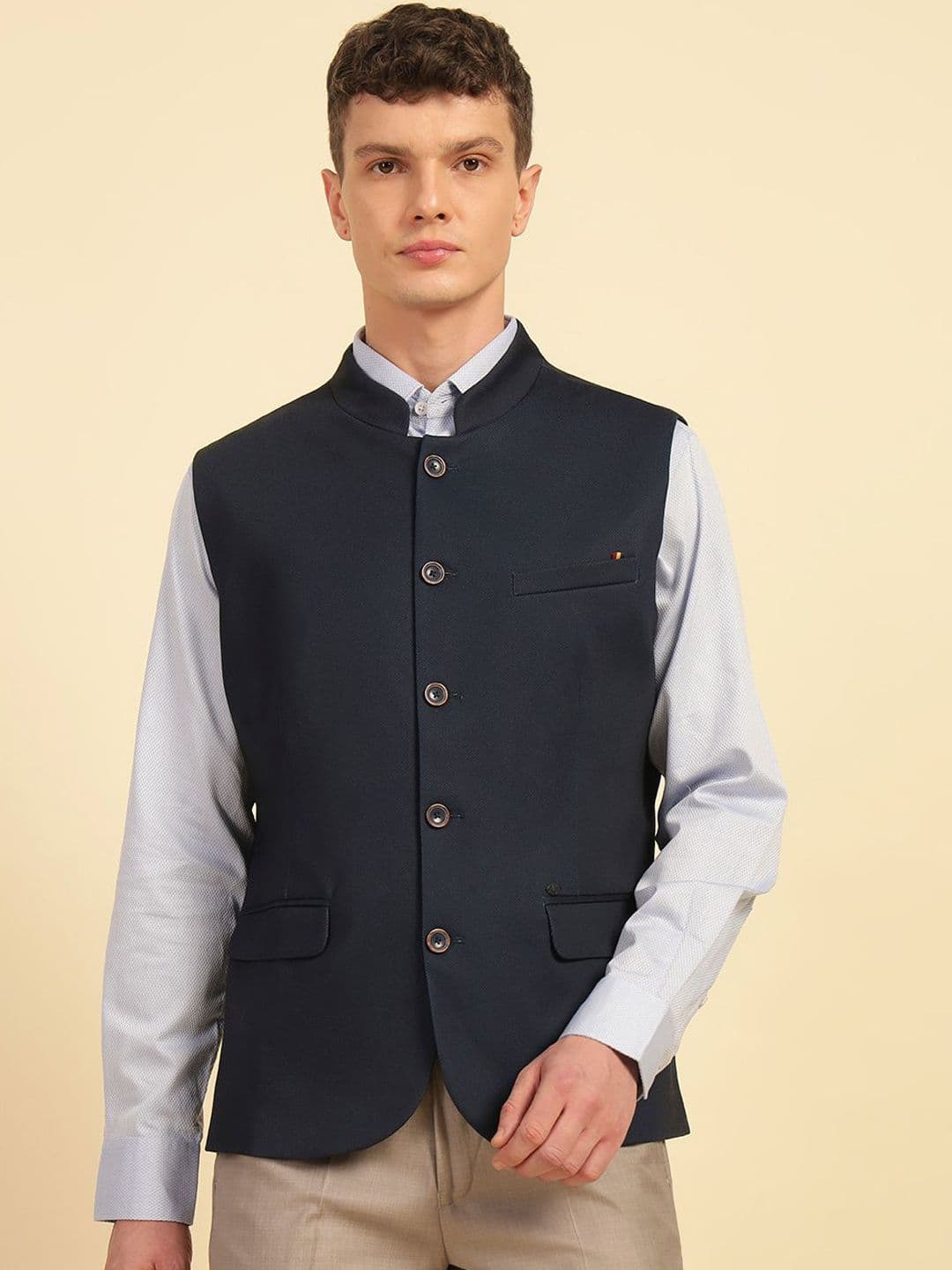 Cantabil Mandarin Collar Nehru Jacket - view 1