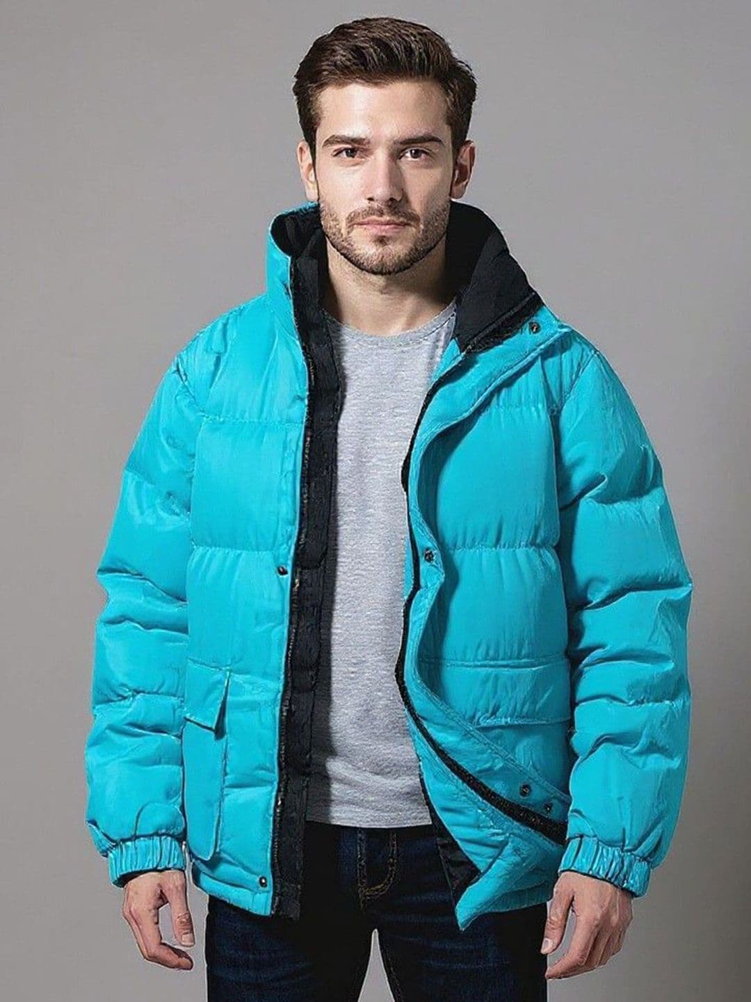 Mast & Harbour Stand Collar Long Sleeves Puffer Jacket - view 1