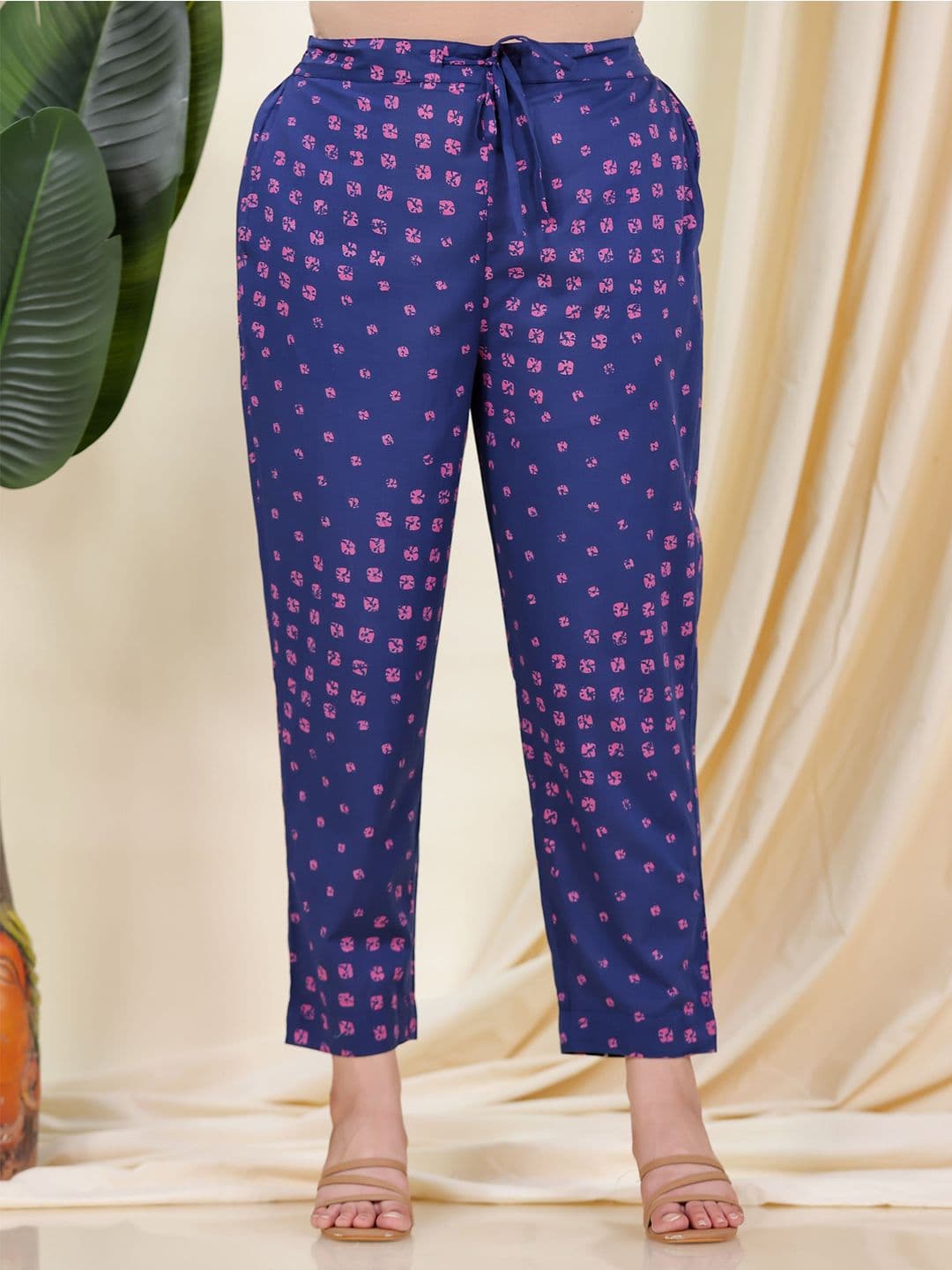 Aramya Women Ethnic Motifs Printed Plus Size Straight Palazzos - view 1