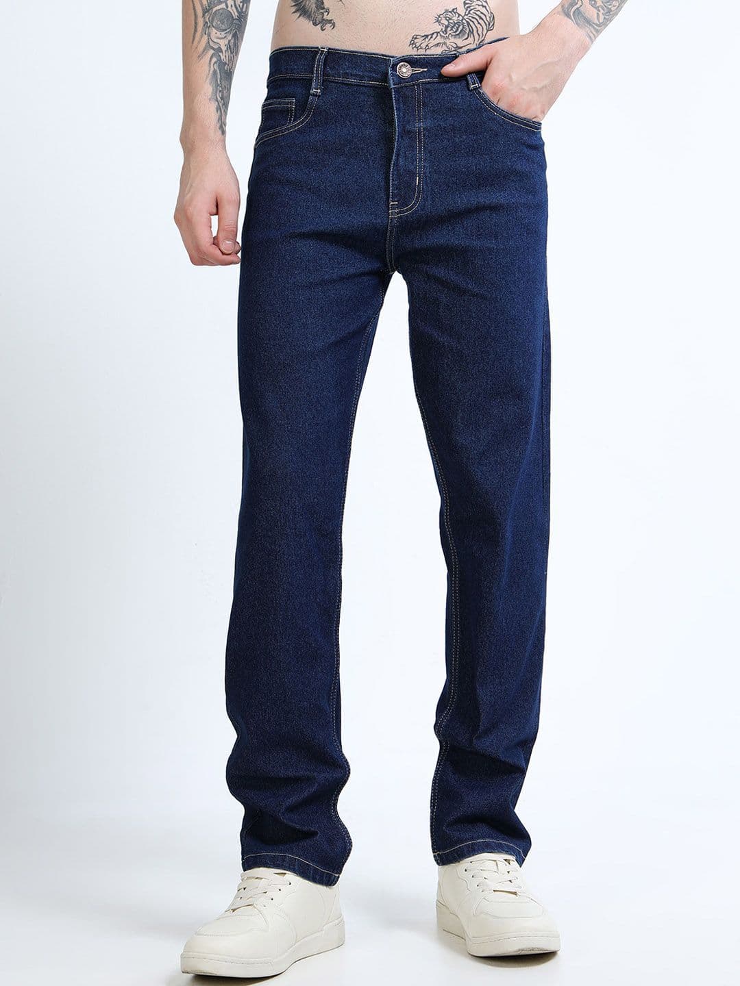 THE BEETEL HOUSE Men Comfort Straight Fit Mid-Rise Clean Look Stretchable Jeans - view 1