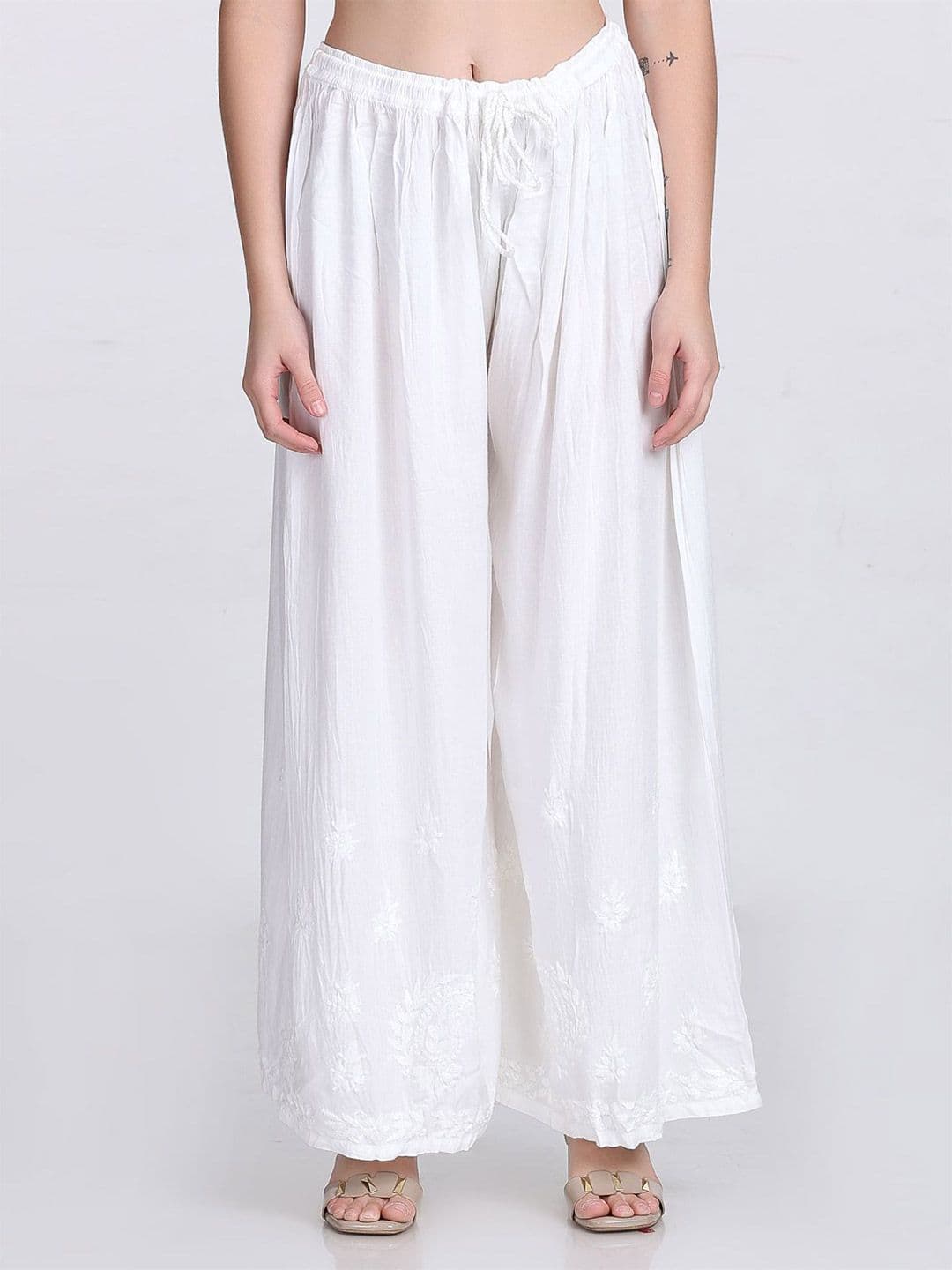 KHAKA Women Embroidered Straight Fit Ethnic Palazzos - view 1