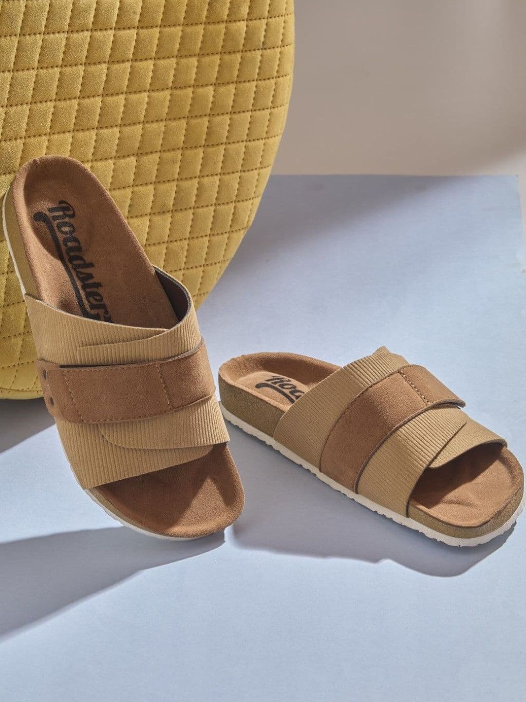 Roadster Men Camel Brown & Beige Comfort Sandals - view 1
