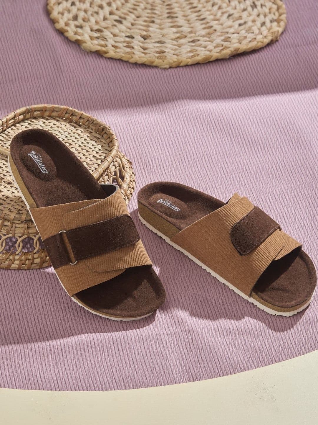 Roadster Men Brown Synthetic Suede With EVA Sole Comfort Sandals - view 1