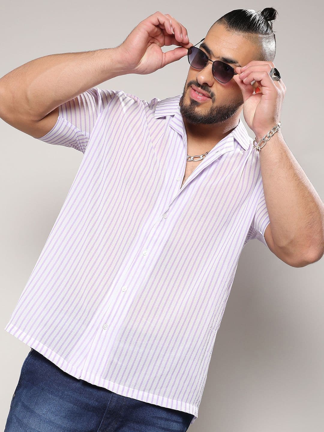 Instafab Plus Size Multi Stripes Striped Comfort Casual Shirt - view 1