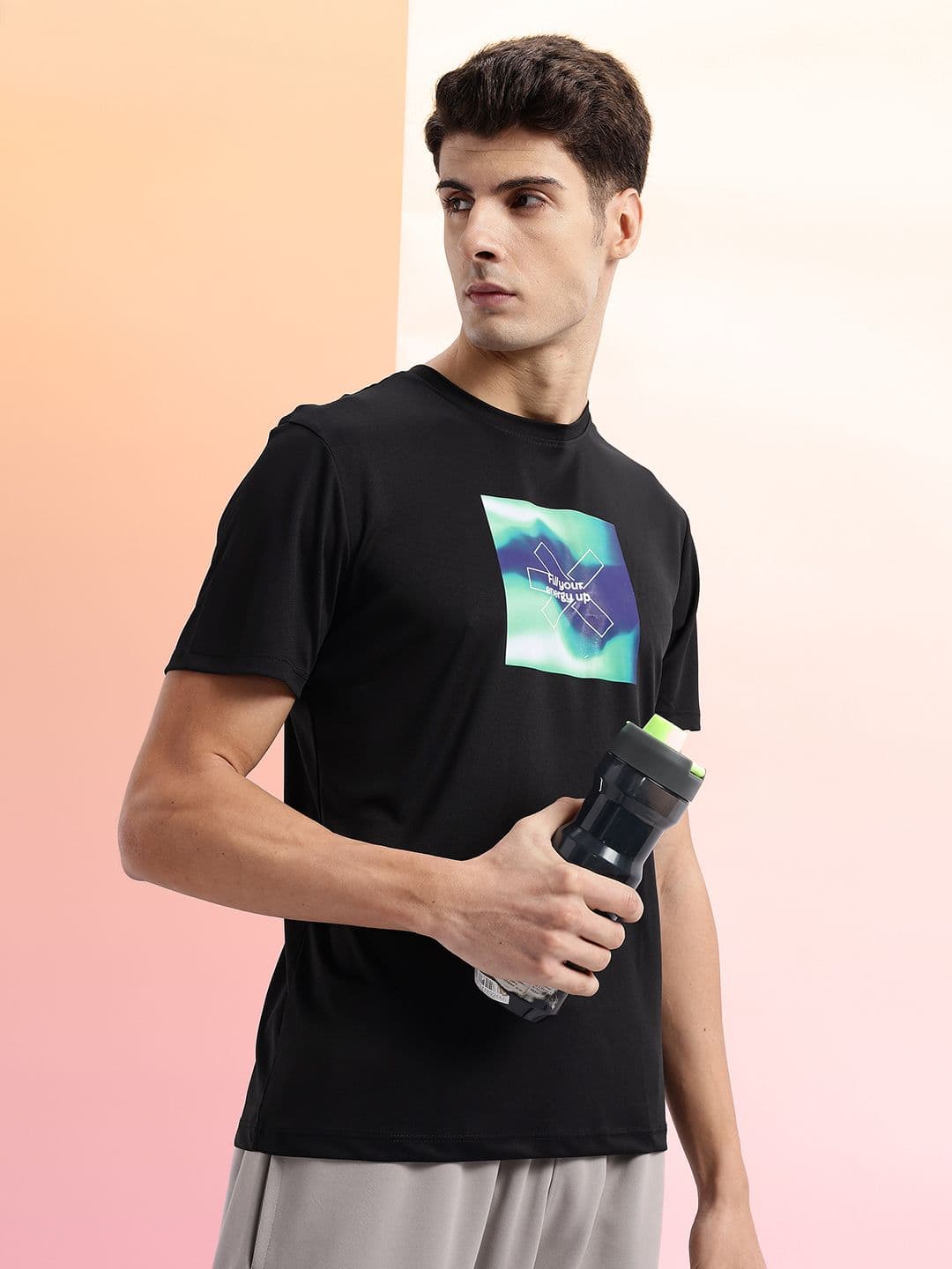 HRX by Hrithik Roshan Brand Logo Printed Running T-shirt - view 1