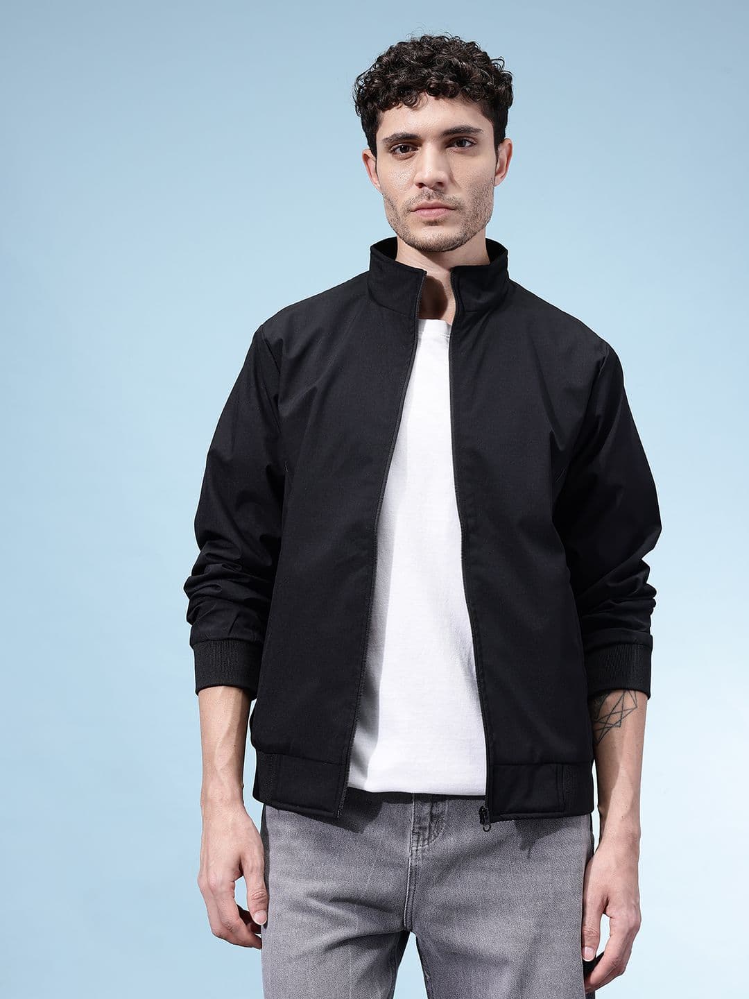 SZN Mock Collar Windcheater Bomber Jacket - view 1