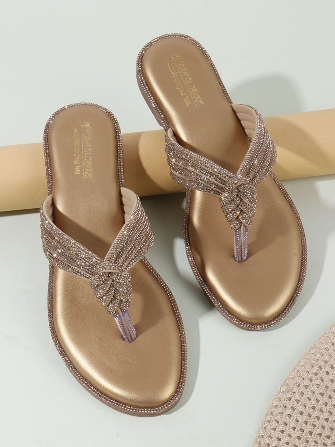 madam glorious Women Embellished Open Toe Flats - view 1