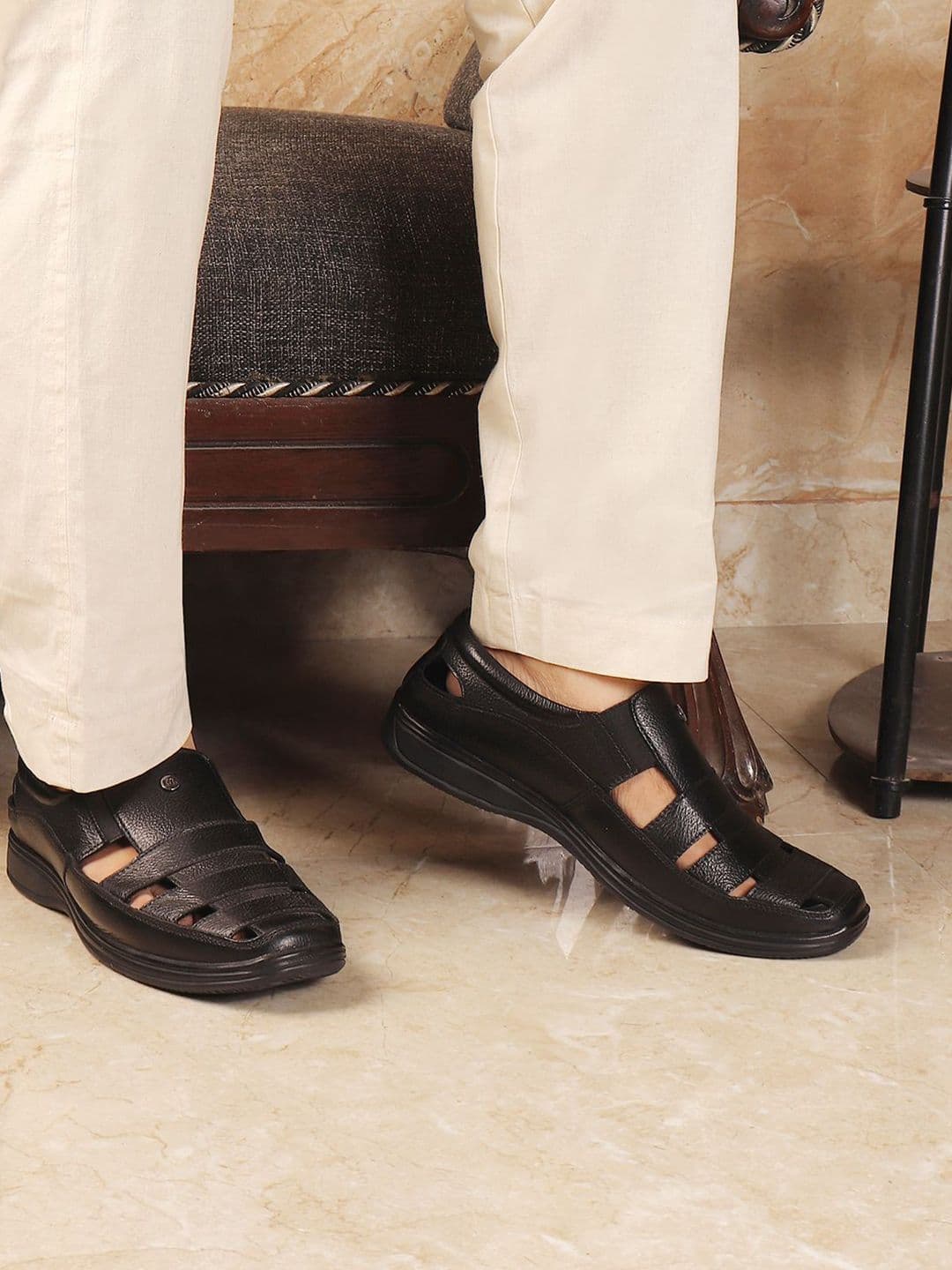Carlton London Men Leather Fisherman Sandals - view 1
