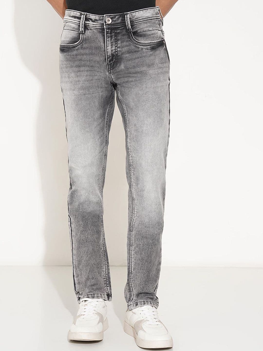SF JEANS by Pantaloons Men Skinny Fit Mid-Rise Clean Look Heavy Fade Jeans - view 1