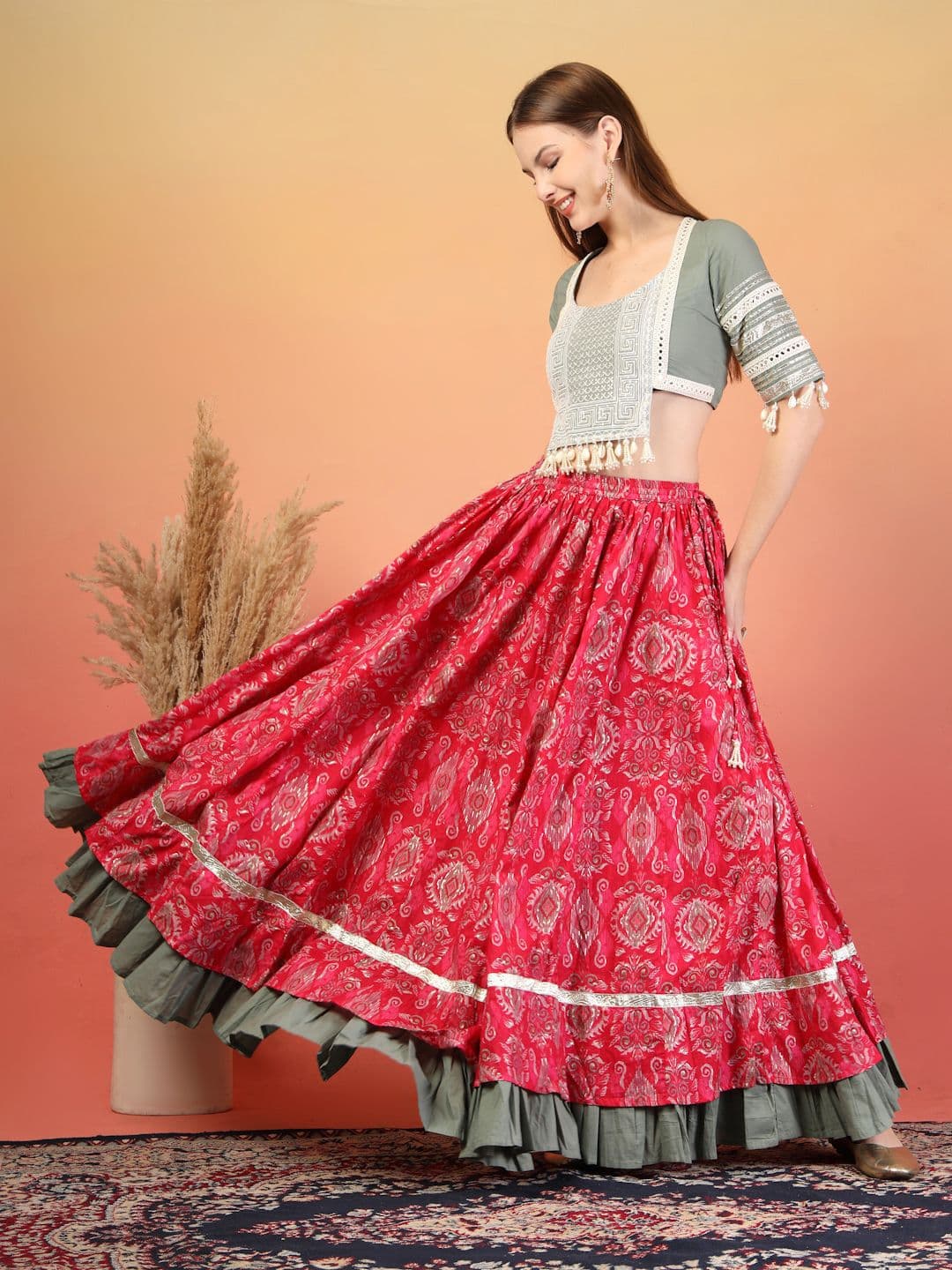 COTLAND FASHION Gotta Patti Cotton Ready to Wear Lehenga With Blouse - view 1