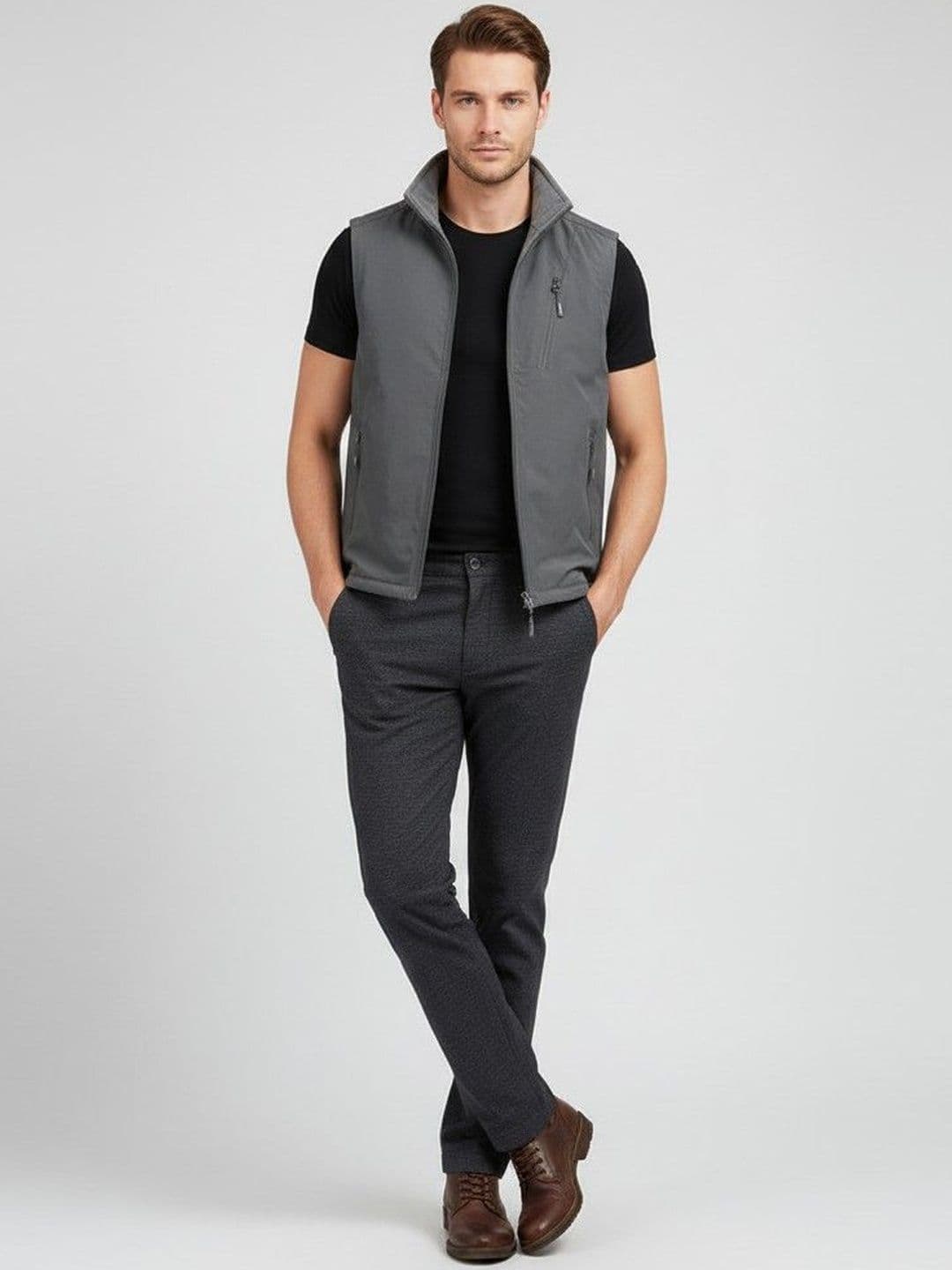 HERE&NOW Men Stand Collar Solid Jackets - view 1