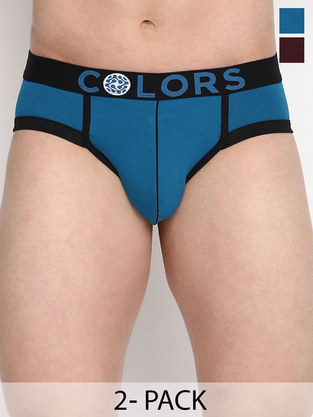 COLORS by Rupa Frontline Pack Of 2 Mid Rise Outer Elastic Basic Briefs - view 1