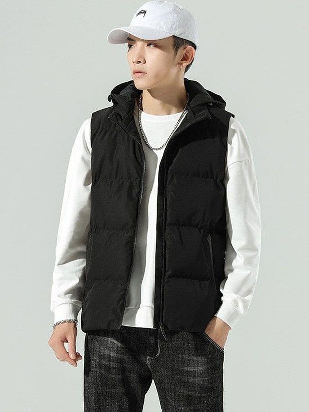 HERE&NOW Men Black Polyester Solid Jackets - view 1